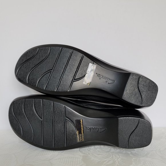 CLARKS Bendables May Moonl Leather Slip-On Shoes- Black color- Women's Size 9M - Picture 15 of 15